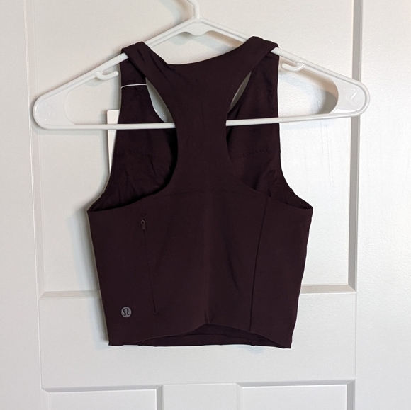 Lululemon NWT Swift Speed Cropped Tank Longline Sports Bra - Goodnight Plum sz 0 - Picture 5 of 6